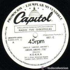 Discos de vinilo: KOKKA_TAVARES - AMORE, AMORE / STRAIGHT FROM YOUR - MAXI-SINGLE PROMO 1979