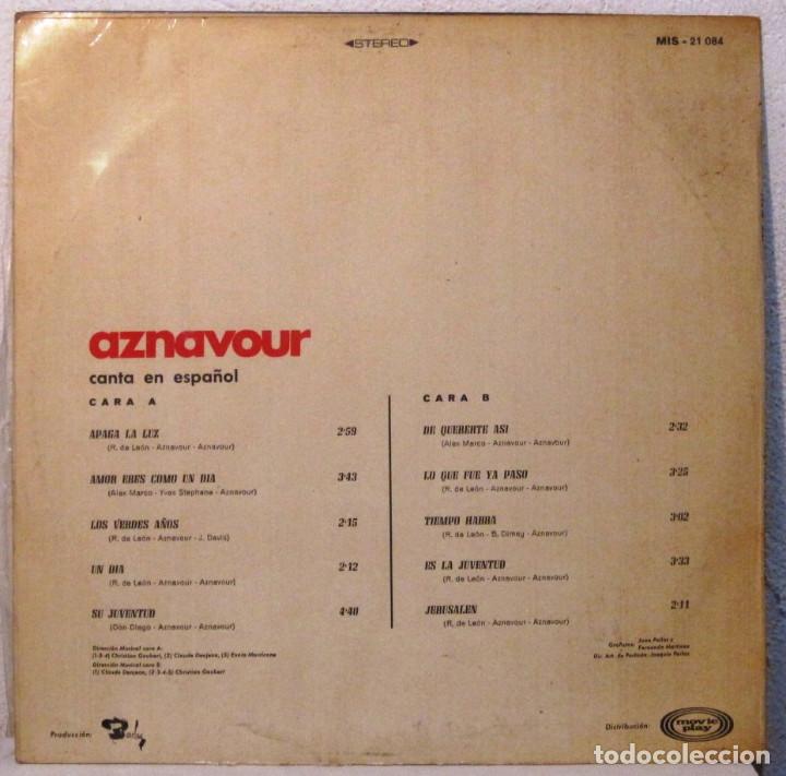 Discos de vinilo: CHARLES AZNAVOUR - CANTA EN ESPA&Ntilde;OL - LP - Foto 2