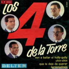 Discos de vinilo: LOS 4 DE LA TORRE / VEN A BAILAR EL HULLY-GULLY + 3 (EP 1964). Lote 135477326