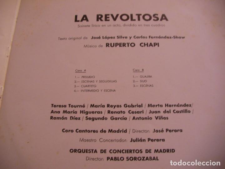Discos de vinilo: ANTIGUO DISCO LP VINILO - LA REVOLTOSA - D3 - Foto 2