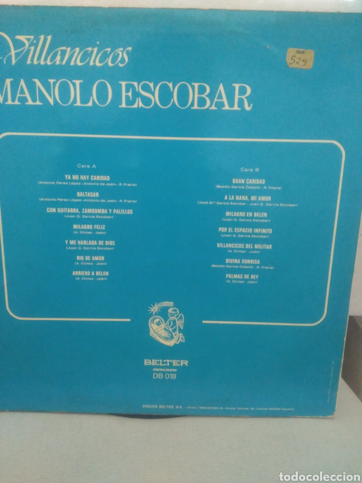 Discos de vinilo: Villancicos. Manolo Escobar - Foto 2