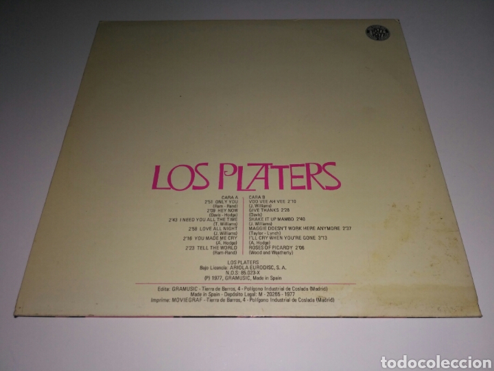 Discos de vinilo: Los Platers - Los Platers (LP, Comp) - Foto 2