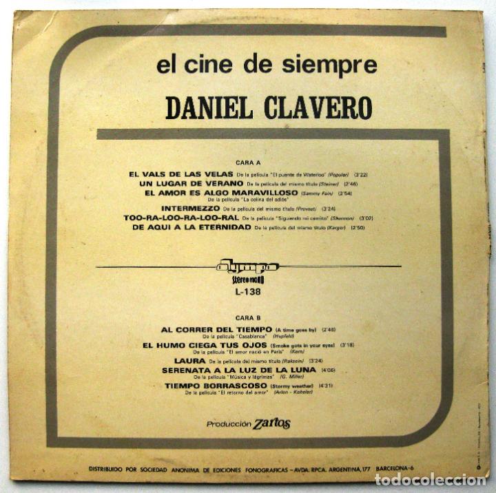 Discos de vinilo: Daniel Clavero - El Cine De Siempre - LP Olympo 1973 BPY - Foto 2