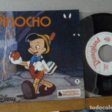 Discos de vinilo: PINOCHO DE WALT DISNEY LIBRO Y SINGLE. Lote 135867566