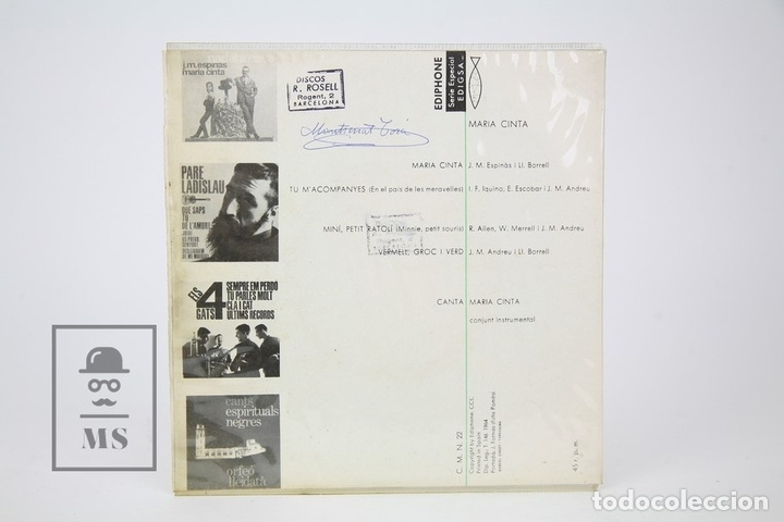 Discos de vinilo: Disco EP De Vinilo - Maria Cinta / Tu MAcompanyes... - Ediphone, 1964 - Foto 3