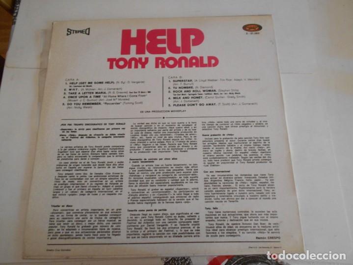 Discos de vinilo: TONY RONALD-LP HELP-SPAIN 1971-NUEVO - Foto 2