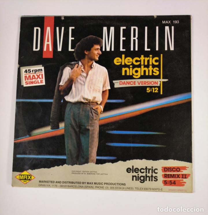Discos de vinilo: DAVE MERLIN. ELECTRIC NIGHTS. MAXI SINGLE. TDKDA43 - Foto 2