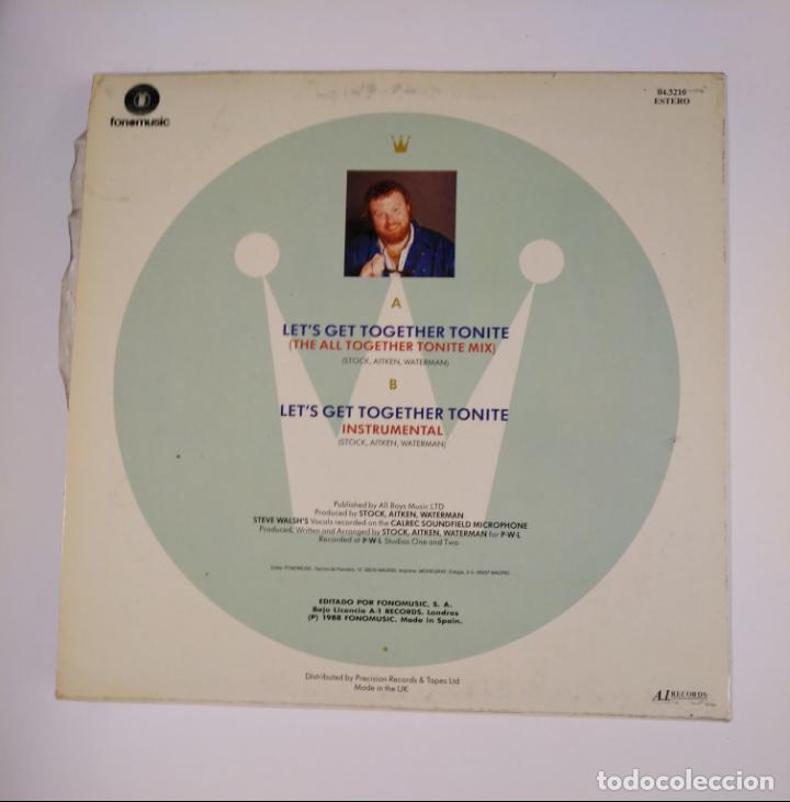Discos de vinilo: STEVE WALSH. - LETS GET TOGETHER TONITE. MAXI SINGLE. TDKDA43 - Foto 2