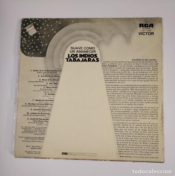 Discos de vinilo: LOS INDIOS TABAJARAS - SUAVE COMO UN AMANECER - LP. TDKDA43 - Foto 2