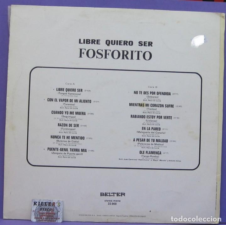 Discos de vinilo: Fosforito - Libre quiero ser - LP Belter - Foto 2