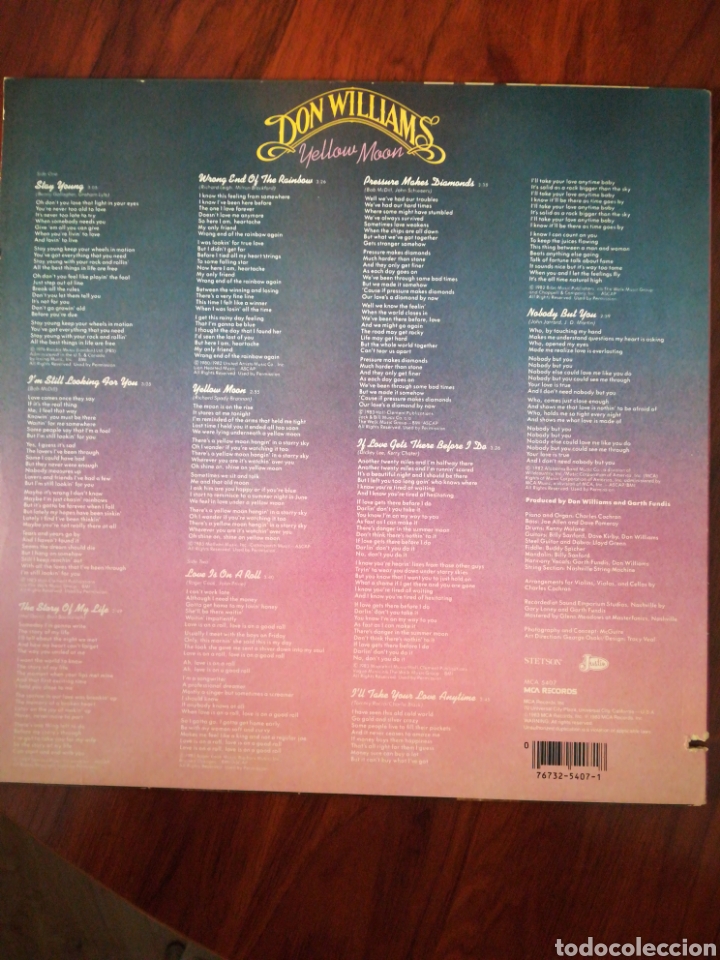 Discos de vinilo: Don Williams. Yellow Moon - Foto 2