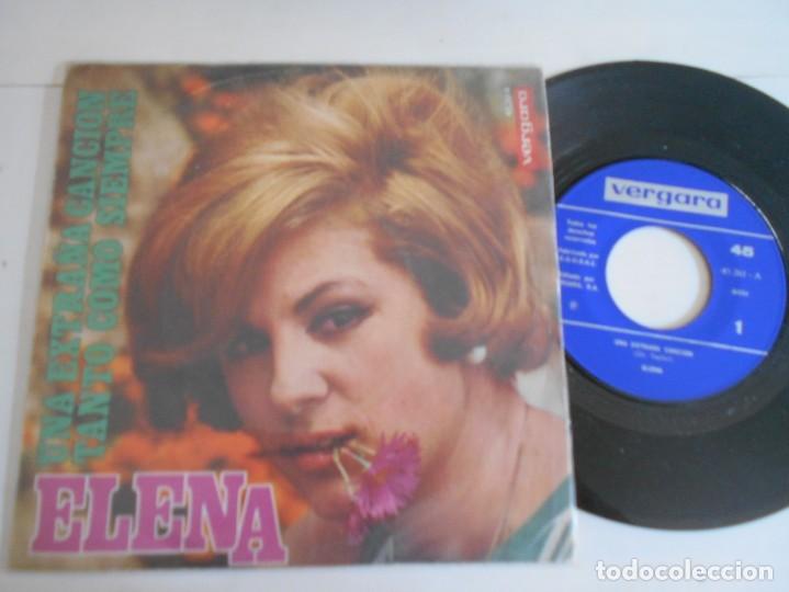 Discos de vinilo: ELENA-SINGLE UNA EXTRA&Ntilde;A CANCION - Foto 1
