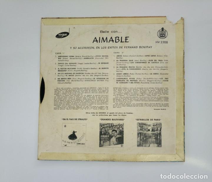 Discos de vinilo: BAILE CON AIMABLE Y SU ACORDEON EN LOS EXITOS DE FERNAND BONIFAY. TDKDA47 - Foto 2