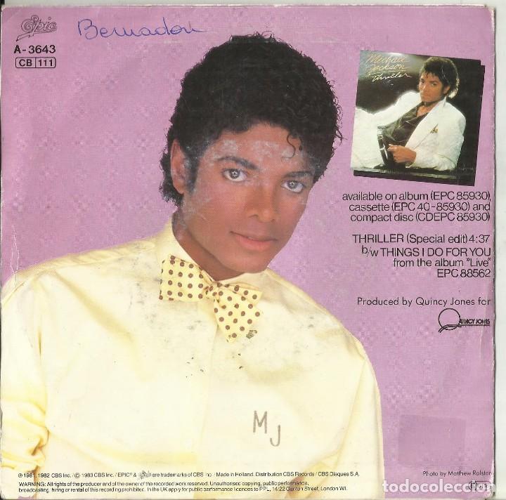 Discos de vinilo: MICHAEL JACKSON SINGLE THRILLER SPECIAL EDIT HOLANDA 1983 - Foto 2