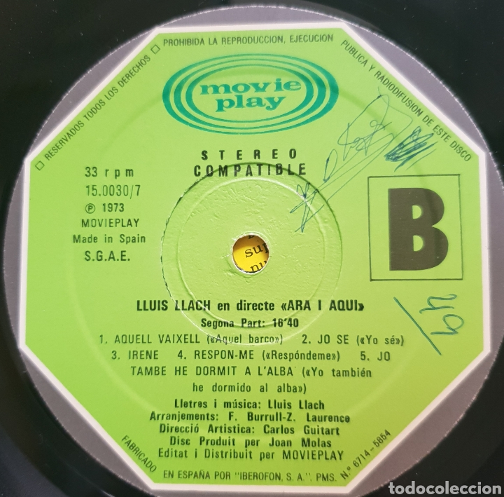Discos de vinilo: LP LLUIS LLACH ARA I AQUI - Foto 4