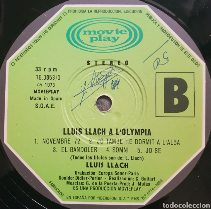 Discos de vinilo: LP LLUS LLACH A L  OLYMPIA - Foto 2