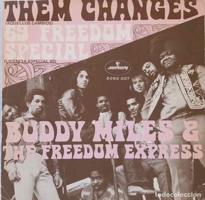 Discos de vinilo: BUDDY MILES, THEM CHANGES. SINGLE ESPA&Ntilde;A SOLO PORTADA - Foto 1