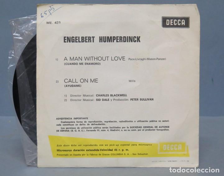 Discos de vinilo: SINGLE. ENGELBERT HUMPERDINK. A MAN WITHOUT LOVE - Foto 2
