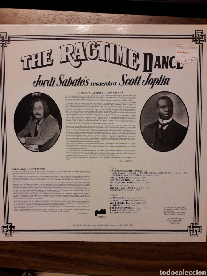 Discos de vinilo: The Ragtime Dance. Jordi Sabates..... - Foto 2