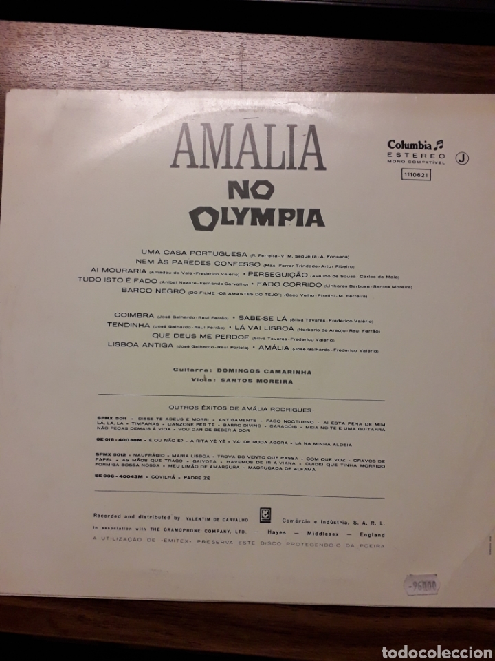 Discos de vinilo: Amalia Rodriguez. No Olimpia - Foto 2
