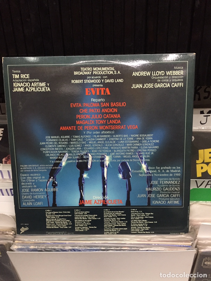 Discos de vinilo: Evita. Versi&oacute;n Original en Espa&ntilde;ol - Foto 2