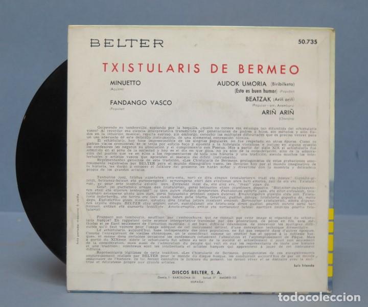 Discos de vinilo: EP. TXISTULARIS DE BERMEO. MINUETTO - Foto 2