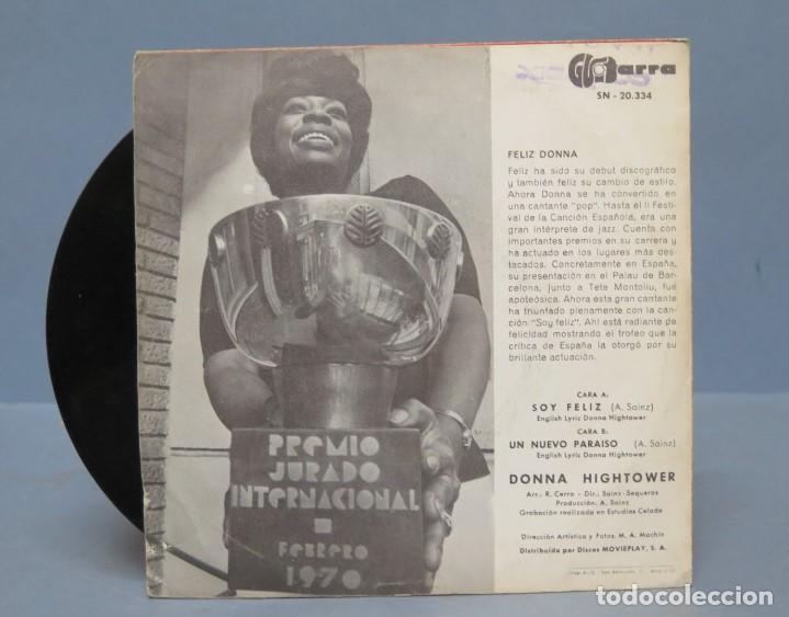 Discos de vinilo: SINGLE. DONNA HIGHTOWER. SOY FELIZ - Foto 2