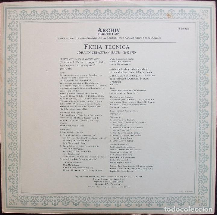 Discos de vinilo: Archiv - Bach: Actus Tragicus - Espa&ntilde;ol - Impecable! - Foto 2