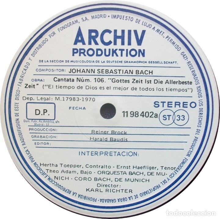 Discos de vinilo: Archiv - Bach: Actus Tragicus - Espa&ntilde;ol - Impecable! - Foto 3