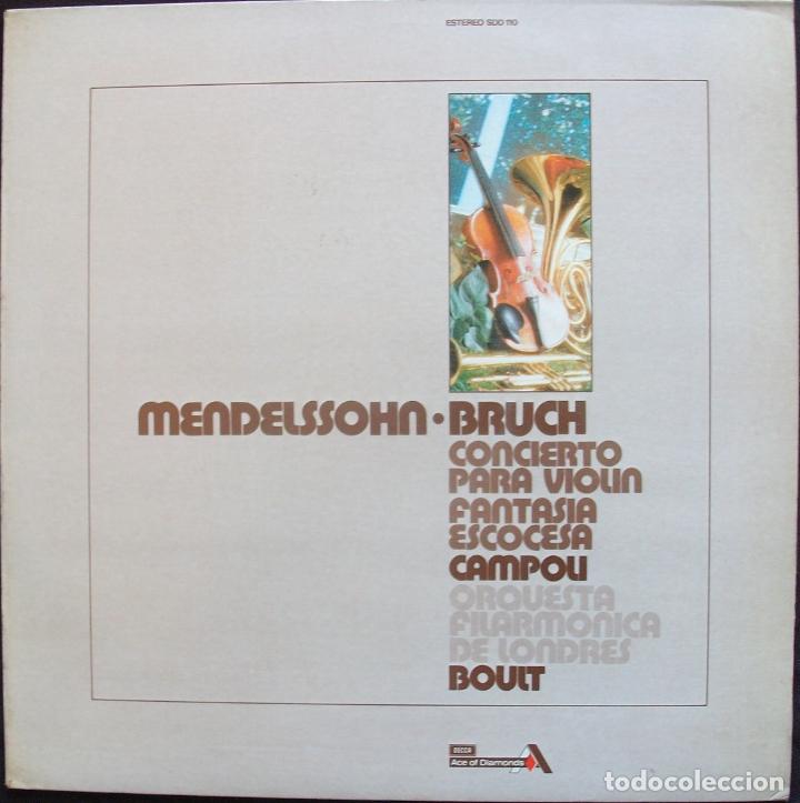 Discos de vinilo: SDD 184 - Mendelssohn / Bruch - Violin Concerto / Fantasia Escosesa - Campoli - Impecable!