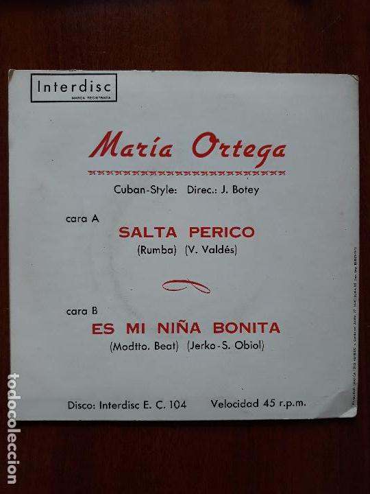 Discos de vinilo: Mar&iacute;a ortega- salta perico +1- single interdisc 1972 - Foto 2