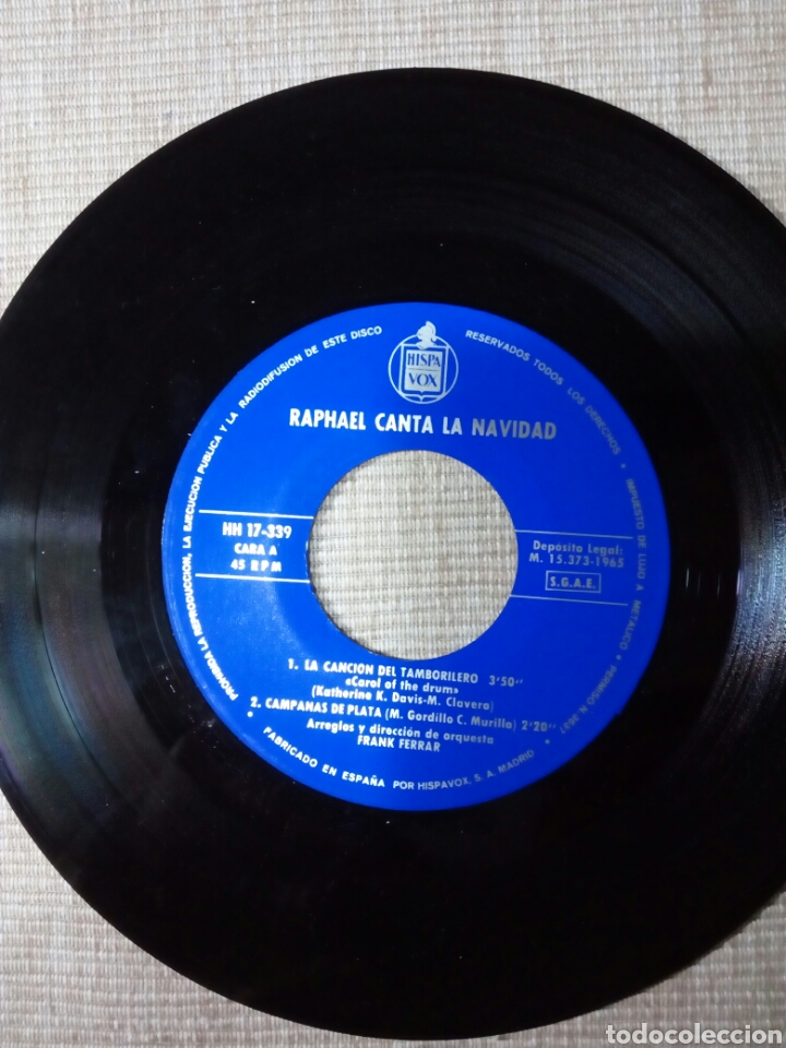 Discos de vinilo: RAPHAEL CANTA LA NAVIDAD - Foto 3