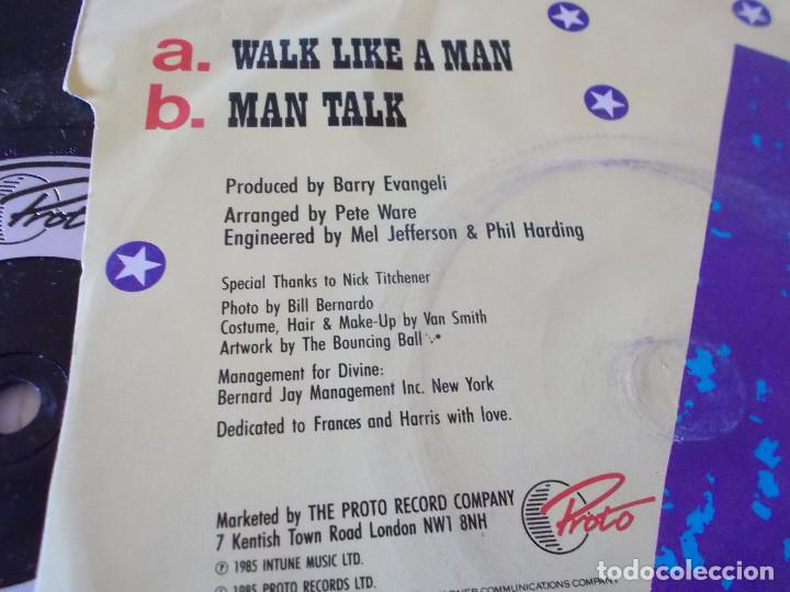 Discos de vinilo: DIVINE. WALK LIKE A MAN. - Foto 2