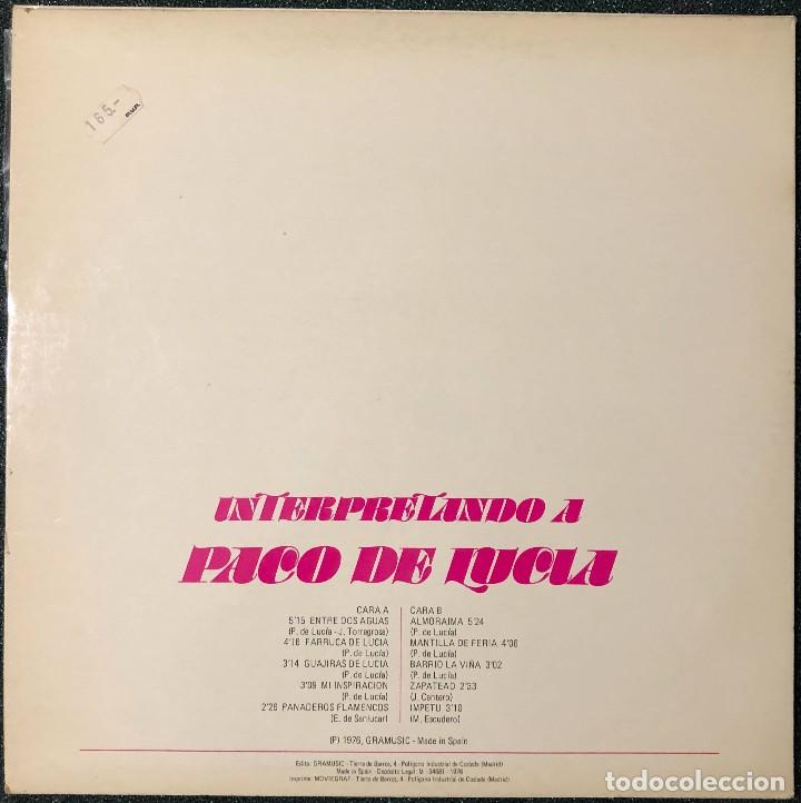 Discos de vinilo: Varios - Interpretando A Paco De Luc&iacute;a Lp - Foto 2