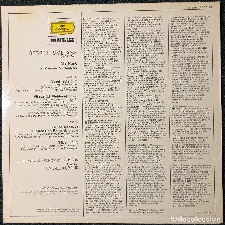 Discos de vinilo: Smetana - Mi Pais: El Moldava - Foto 2