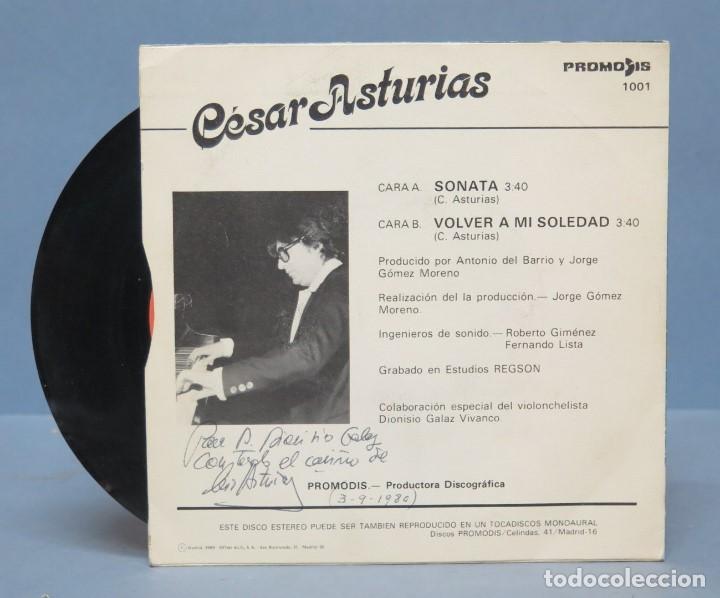 Discos de vinilo: SINGLE. SONATA. CESAR ASTURIAS. CON AUTOGRAFO - Foto 2