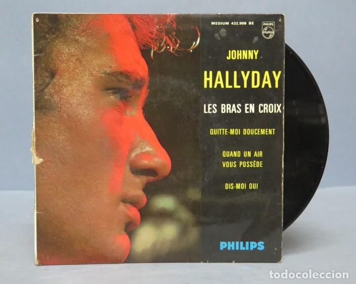 Discos de vinilo: EP. JOHNNY HALLIDAY. LES BRAS EN CROIX - Foto 1