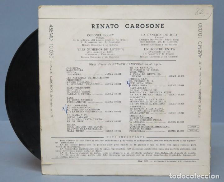 Discos de vinilo: EP. RENATO CAROSONE. CORONEL BOGEY - Foto 2