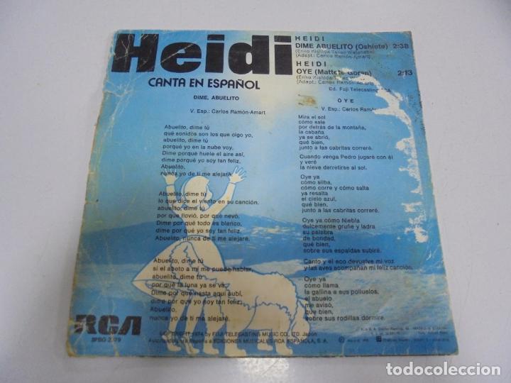 Discos de vinilo: SINGLE. INFANTIL. HEIDI CANTA EN ESPA&Ntilde;OL. 1975 - Foto 2