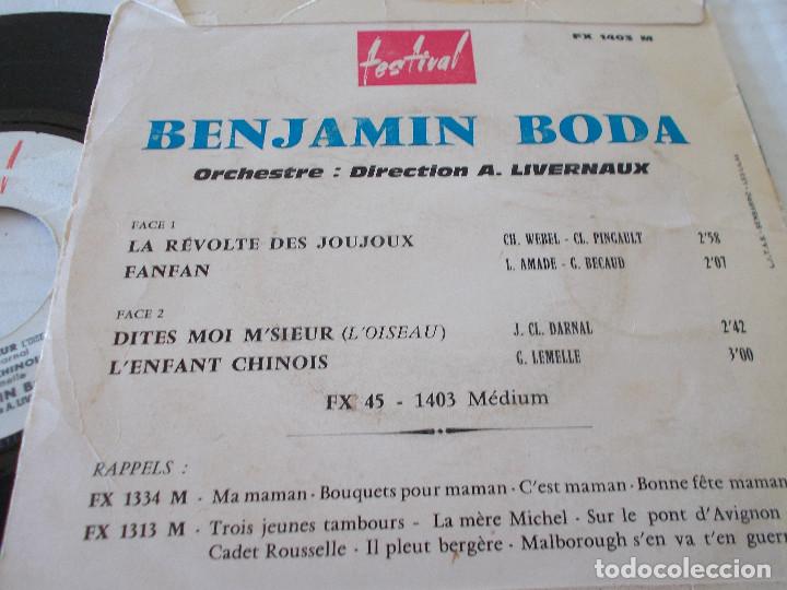 Discos de vinilo: BENJAMIN BODA- LA REVOLTE DES JOUJOUX - Foto 2