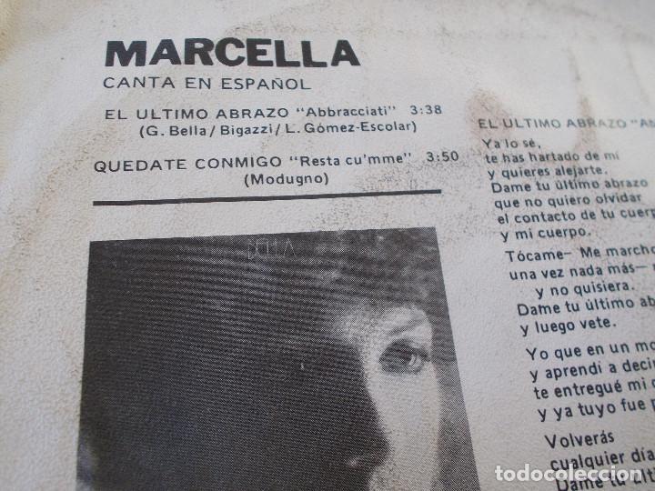 Discos de vinilo: MARCELLA. EL ULTIMO ABRAZO, CANTA EN ESPA&Ntilde;OL - Foto 2