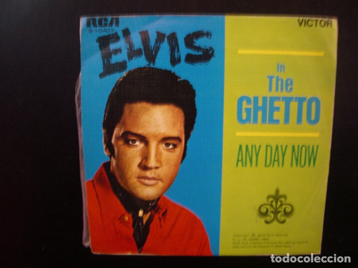 Discos de vinilo: ELVIS PRESLEY- IN THE GHETTO. SINGLE. - Foto 2
