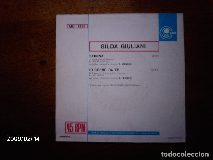Discos de vinilo: gilda giuliani  -  serena  +  io corro da te - Foto 2
