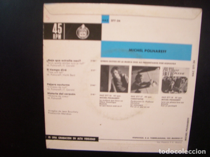 Discos de vinilo: MICHEL POLNAREFF - HISTORIA DEL CORAZON. EP - Foto 2