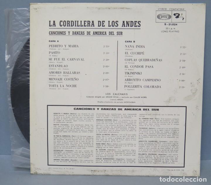 Discos de vinilo: LP. LOS CALCHAKIS. LA CORDILLERO DE LOS ANDES - Foto 2