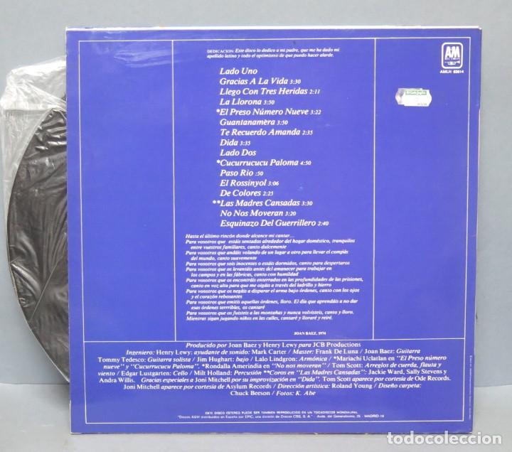 Discos de vinilo: LP. JOAN BAEZ. GRACIAS A LA VIDA - Foto 2