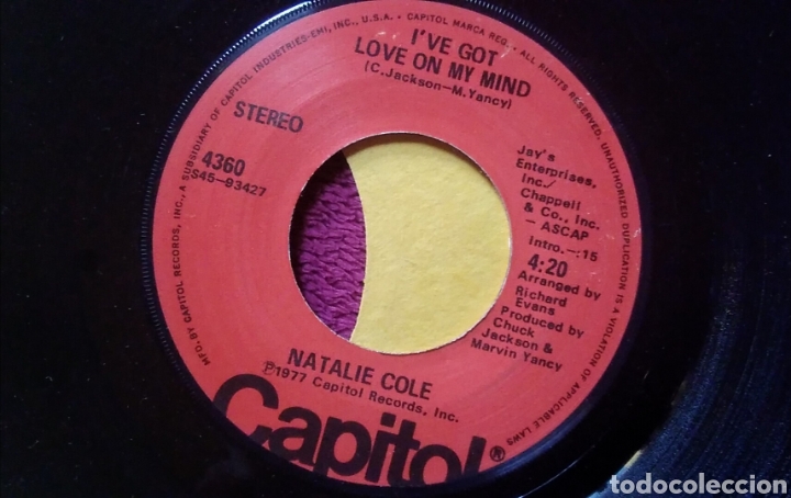 Discos de vinilo: Vinilo single Natalie Cole a&ntilde;o 1977 - Foto 3