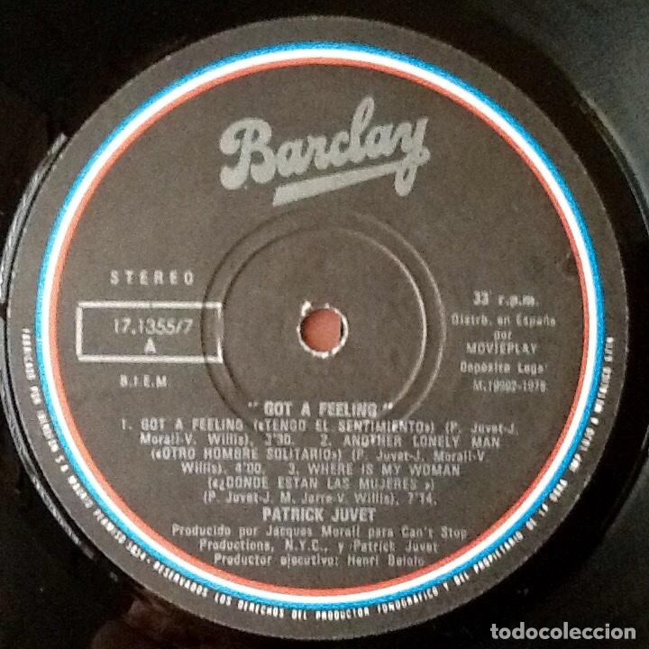 Discos de vinilo: PATRICK JUVET : GOT A FEELING [BARCLAY - ESP 1978] LP - Foto 3