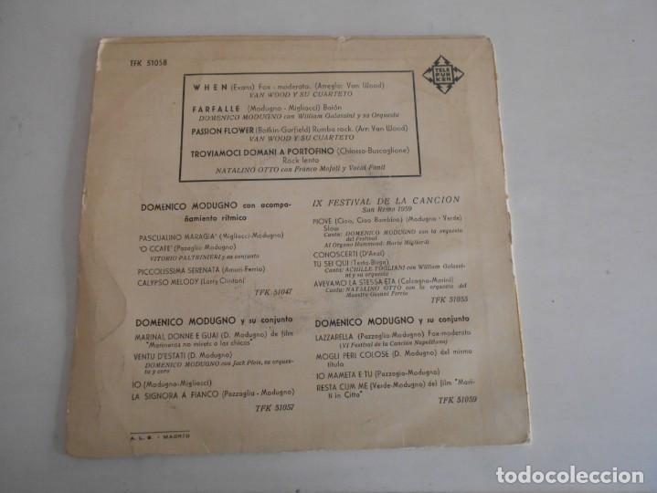 Discos de vinilo: DOMENICO MODUGNO-VAN WOOD EP WHEN +3 - Foto 2
