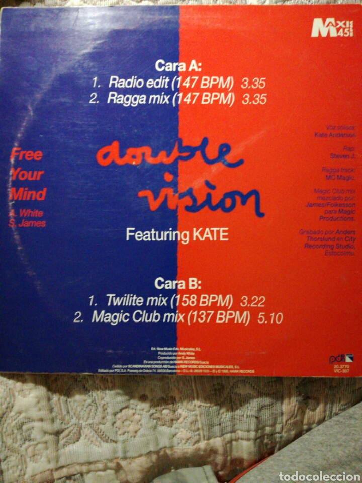Discos de vinilo: DOUBLE VISION. Featuring Kate. - Foto 2